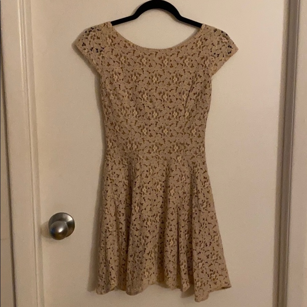 Paper Crown lace scoop back dress